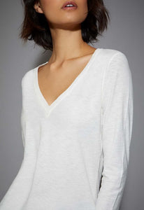 Nation Ltd Blair Ultra Deep V Long Sleeve Tee