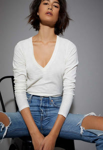 Nation Ltd Blair Ultra Deep V Long Sleeve Tee