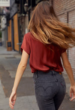 Load image into Gallery viewer, Nation Ltd Marie Sateen Boxy Crop Tee