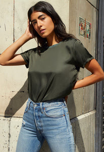 Nation Ltd Marie Sateen Boxy Crop Tee