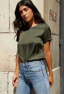 Nation Ltd Marie Sateen Boxy Crop Tee