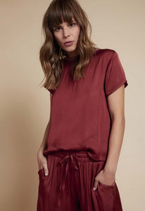 Nation Ltd Marie Sateen Boxy Crop Tee