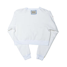 Load image into Gallery viewer, Riley Vintage All Patched Up Crew Sweatshirt in White ships in 2 weeks
