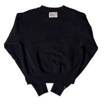 Load image into Gallery viewer, Riley Vintage All Patched Up Black Crew Sweatshirt ships in 2 weeks