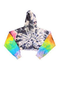 SINGER22 Exclusive Crop Tie Dye Hoodie