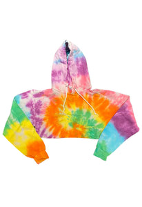 SINGER22 Exclusive Crop Tie Dye Hoodie