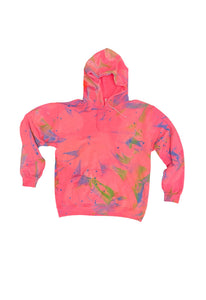 SINGER22 Exclusive OOAK22 Bleach and SprayPaint Hoodie In Neon Pink