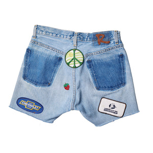 RILEY VINTAGE All Patched Up Denim Shorts SHIPS IN 2 WEEKS