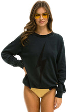 Load image into Gallery viewer, Aviator Nation Bolt Crew Sweatshirt in Charcoal/Black
