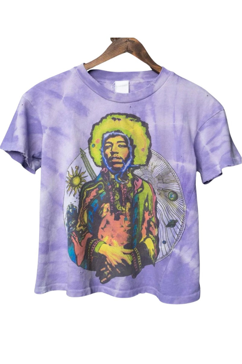 Madeworn Jimi Hendrix Lavender Tie Dye Crop Tee