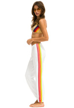 Load image into Gallery viewer, Aviator Nation 4 Stripe Sweatpants in White/Neon
