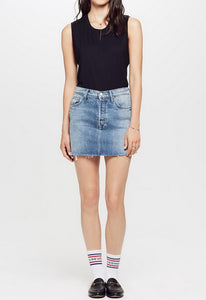 MOTHER The Vagabond Mini Fray Skirt