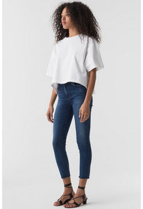 AGOLDE Sophie High Rise Crop Skinny Jean With Raw Hem