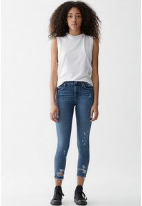 AGOLDESophie Crop Jean With Chewed Hem and Waistband