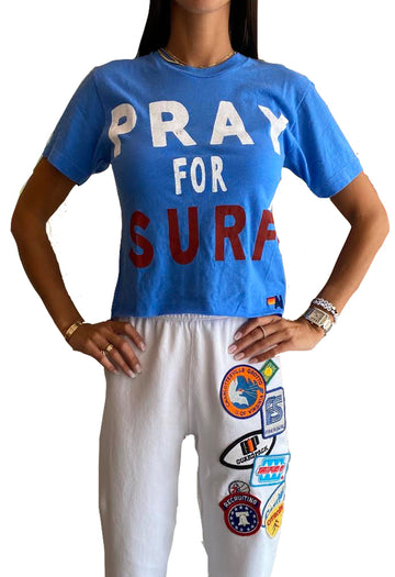 Aviator Nation Pray For Surf Boyfriend Tee in Vintage Blue