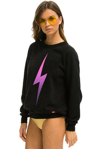 Aviator Nation Bolt Fade Sweatshirt in Black / Pink Purple