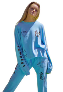 Maybe Crazy NY Unisex Crewneck Sweatshirt in Blue