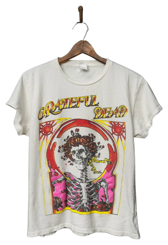 MadeWorn Grateful Dead Skull and Roses Unisex Tee Off White / S