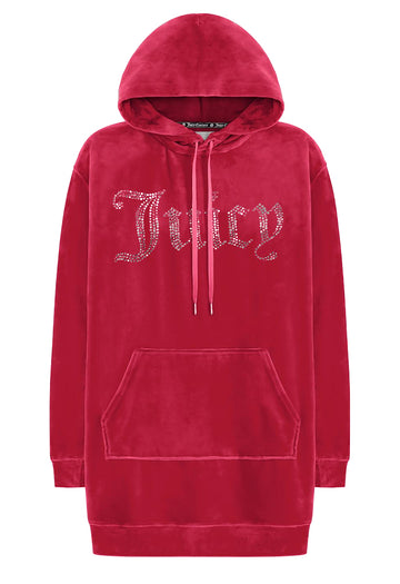 EMBELLISHED OVERSIZED HOODIE DRESS