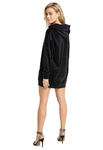 EMBELLISHED OVERSIZED HOODIE DRESS