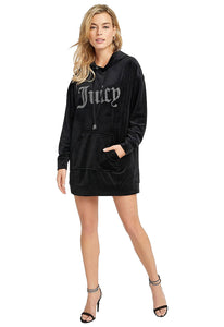 EMBELLISHED OVERSIZED HOODIE DRESS