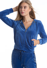 Load image into Gallery viewer, Juicy Couture Velour Embellished Zip-Up Hoodie