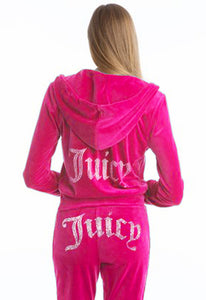 Juicy Couture Velour Embellished Zip-Up Hoodie