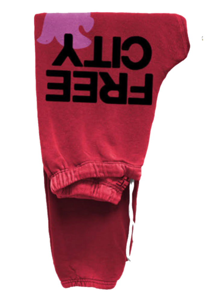 FREE CITY Large Sweatpants in Artyard Red