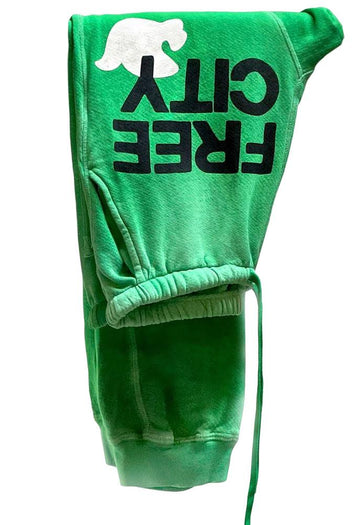 FREE CITY Large Sunfades Pocket Sweatpant in Schoolgreen Sunfade