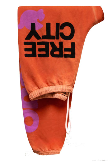 FREE CITY Lets Go Supervintage Sweatpant in Orangesun Sunfade