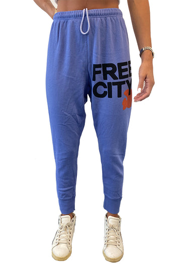 FREE CITY Large Swami 3/4 Sweatpants in Purple Bushes