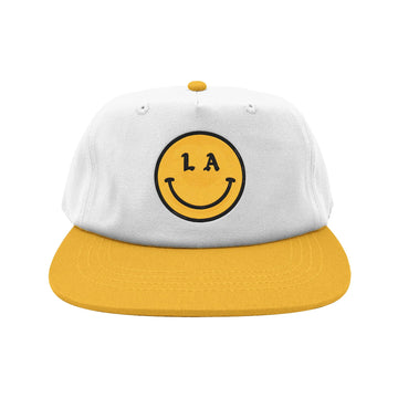 Free & Easy BE HAPPY TWO TONE SHORT BRIM SNAPBACK HAT