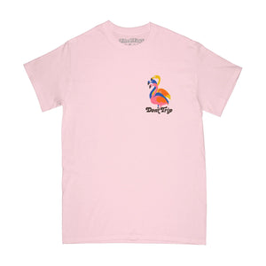 FREE & EASY FLAMINGOS SS TEE IN PALE PINK