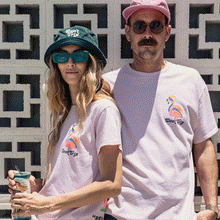 Load image into Gallery viewer, FREE &amp; EASY FLAMINGOS SS TEE IN PALE PINK