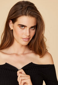 LnA Tori Off The Shoulder Zip Top