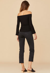 LnA Tori Off The Shoulder Zip Top