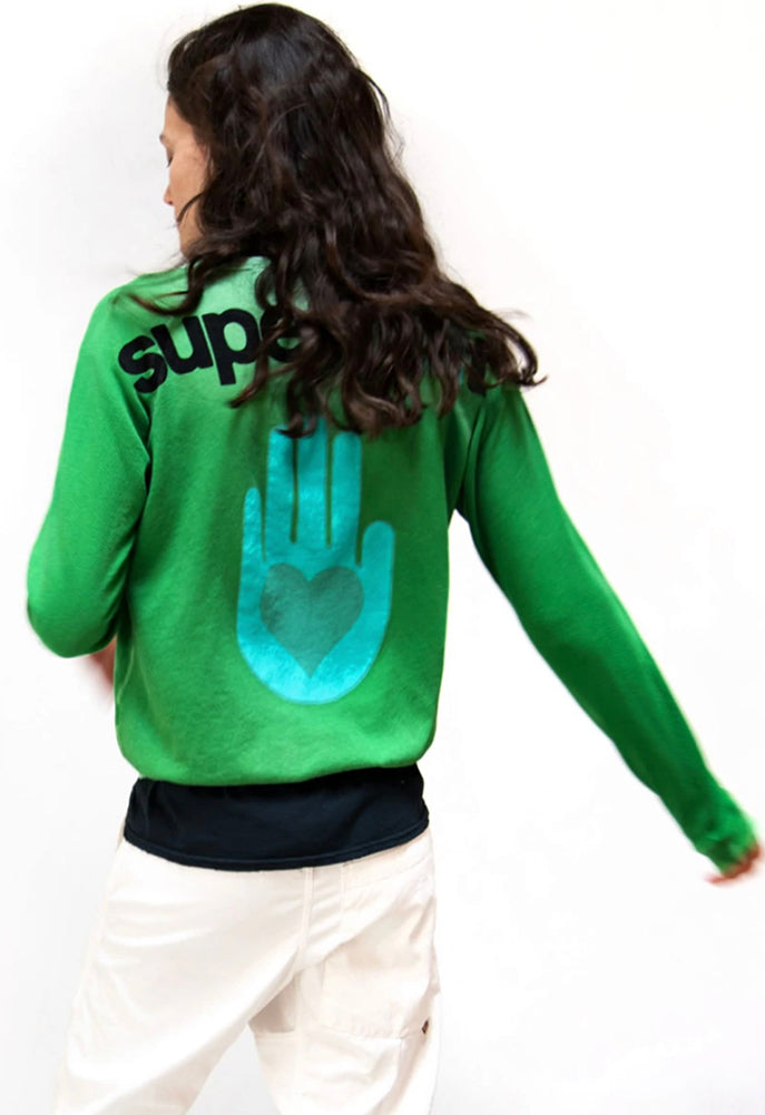 FREE CITY Giant Open Hand Raglan in Greenlight