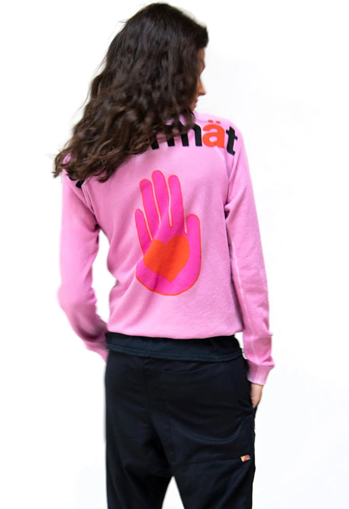 FREE CITY Giant Open Hand Raglan in Pinklight