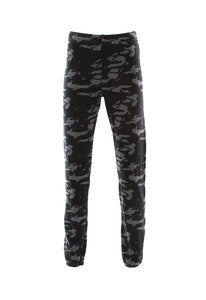 Monrow Two Tone Camo High Waisted Elastic Sweatpants