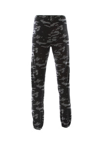 Monrow Two Tone Camo High Waisted Elastic Sweatpants