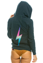 Load image into Gallery viewer, Aviator Nation Bolt Zip Hoodie in Rainbow Pink