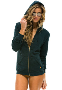 Aviator Nation Bolt Zip Hoodie in Charcoal