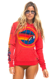 Aviator Nation Pullover Hoodie in Neon Red