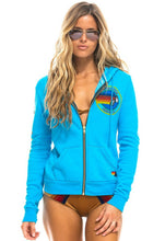 Load image into Gallery viewer, Aviator Nation Neon Zip Logo Unisex Hoodie in Neon Blue