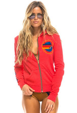 Load image into Gallery viewer, Aviator Nation Neon Zip Logo Hoodie in Neon Red