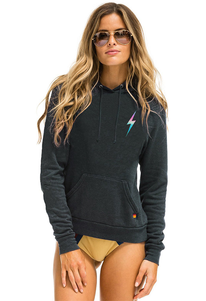 Aviator Nation Bolt Pullover Hoodie in Rainbow Pink