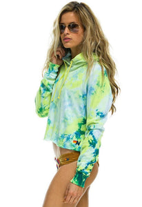 Aviator Nation Hand Dyed Pullover Crop Hoodie