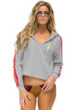 Load image into Gallery viewer, Aviator Nation Bolt Embroidery Split Neck Pullover Hoodie