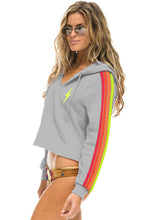 Load image into Gallery viewer, Aviator Nation Bolt Embroidery Split Neck Pullover Hoodie