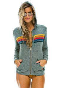 Aviator Nation 5 Stripe Zip Hoodie